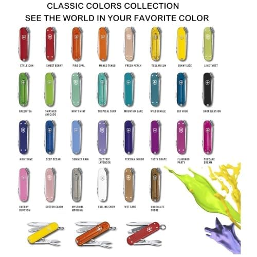 Victorinox Swiss Army Knife, Small, Classic SD, Multitool, Swiss Army Knife, Gift, 7 Functions, Blade, Nail File, Purple - 0.6223.52G