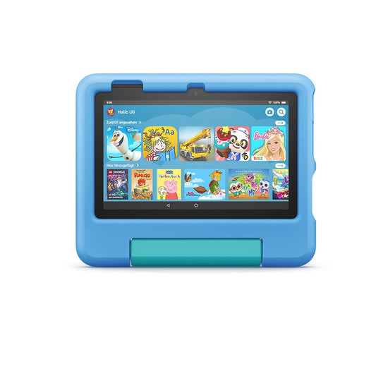 Child-friendly case for Fire 7 tablet (only compatible with 12th generation, 2022), for children aged 3-7, blue - 53-028179