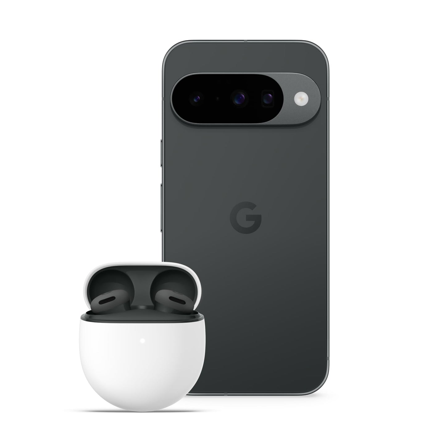 Google Pixel 10 - Smartphone without SIM lock, with Gemini, innovative triple rear camera, more than 24 hours of battery life and 6.3 inch Actua display - Obsidian, 128GB with Pixel Buds 2a - GA09744AN