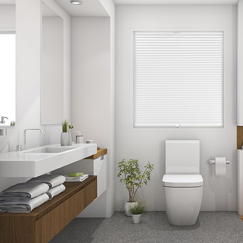 Sekey pleated blinds without drilling, window pleated blinds Klemmfix blinds 100 cm wide, tensioned opaque sun protection window blind, 100x150cm, white - 38B51009