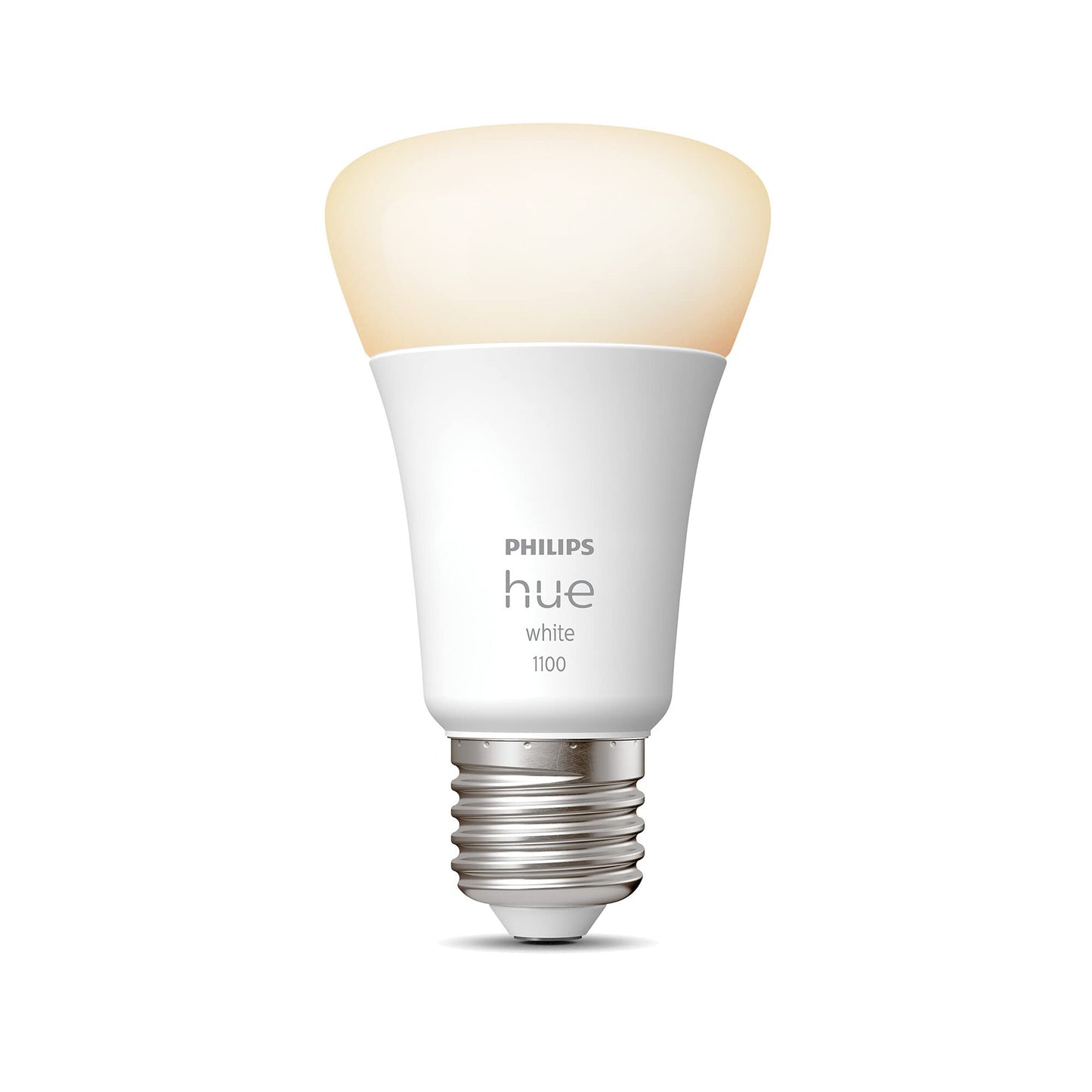 Philips Hue White E27 LED light bulb, 1100lm, warm white, dimmable, controllable via app, compatible with Amazon Alexa (Echo, Echo Dot), pack of 1, old generation - 929002469202