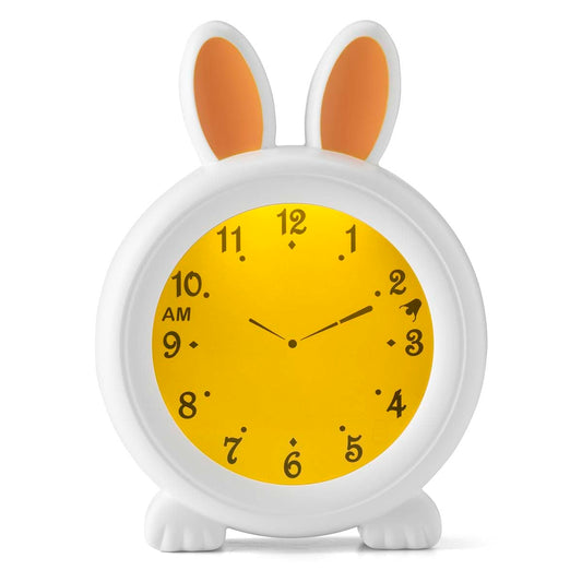 Alecto Monkey Alarm Clock Children - Children's Alarm Clock USB Rechargeable - Children's Alarm Clock with Night Light - Sleep Trainer (White) - BC100