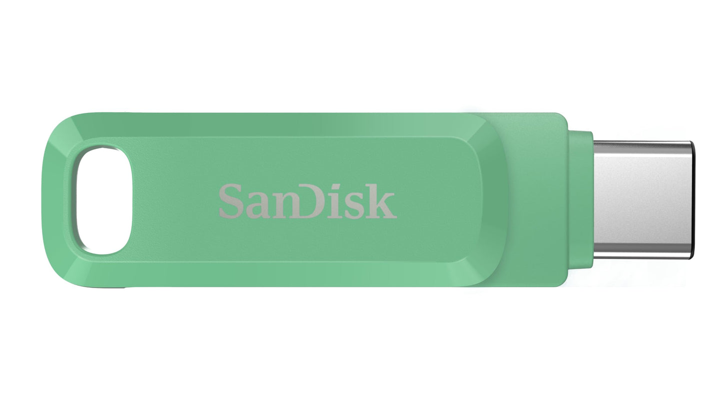 SanDisk Ultra Dual Drive Go USB Type-C 256 GB (Android smartphone memory, USB Type-C port, 400 MB/s reading speed, can be used as a key fob) Absinthe Green - SDDDC3-256G-G46AG