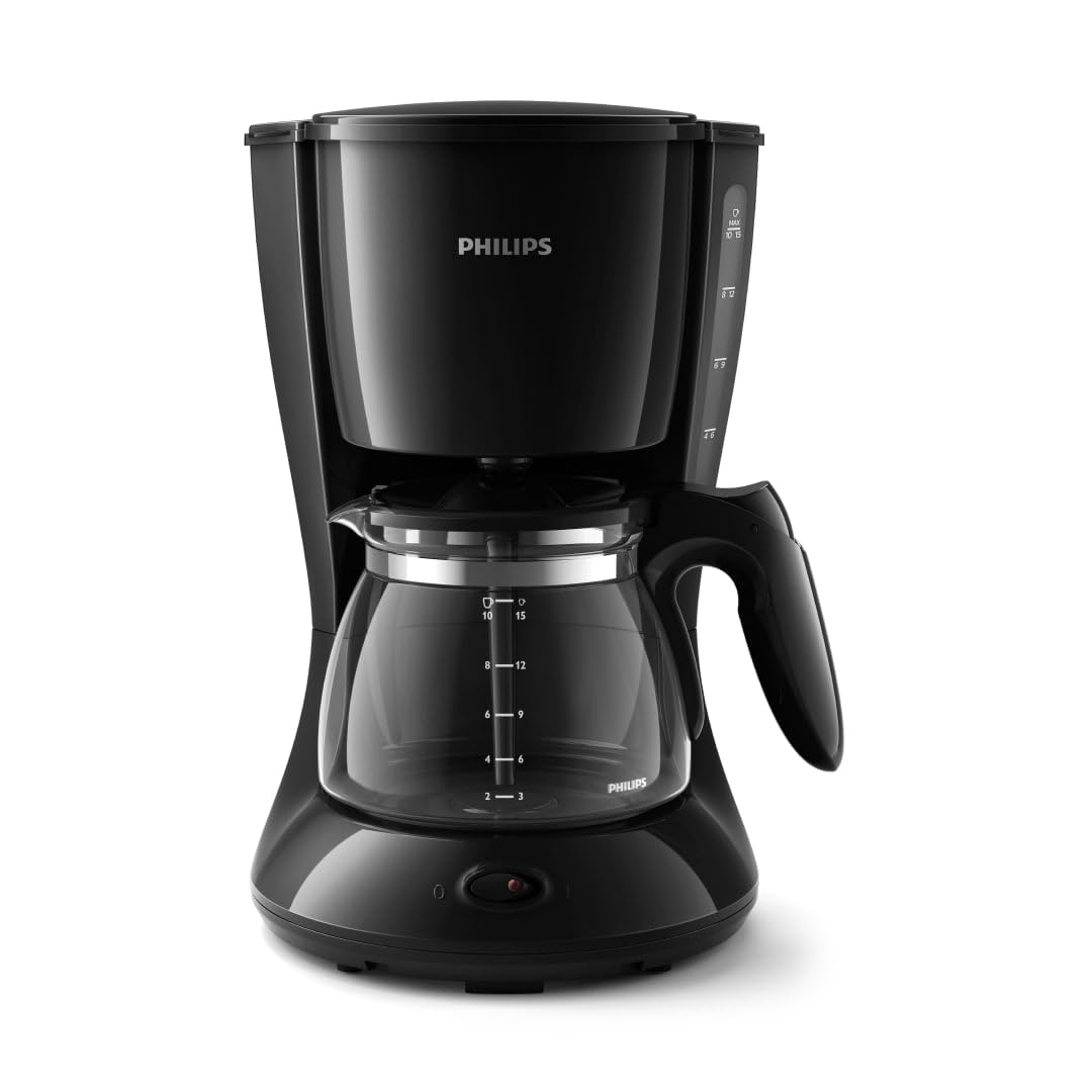 Philips HD7461/20 New Daily coffee machine Aroma-Swirl with automatic switch-off, glass jug, white/black