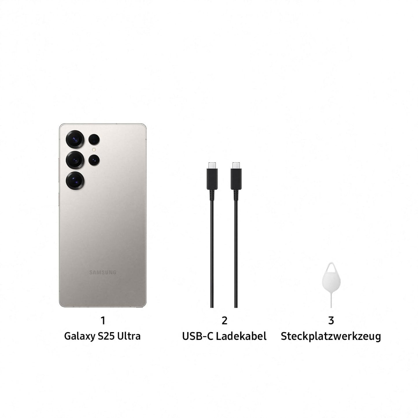 Samsung Galaxy S25 Ultra AI smartphone with Galaxy AI, no contract, mobile phone with Android, 12 GB RAM, 1 TB storage, 200 MP camera, Titanium Gray, 3 year manufacturer's warranty [Exclusively on Amazon] - F-MS938BZTHAMZ