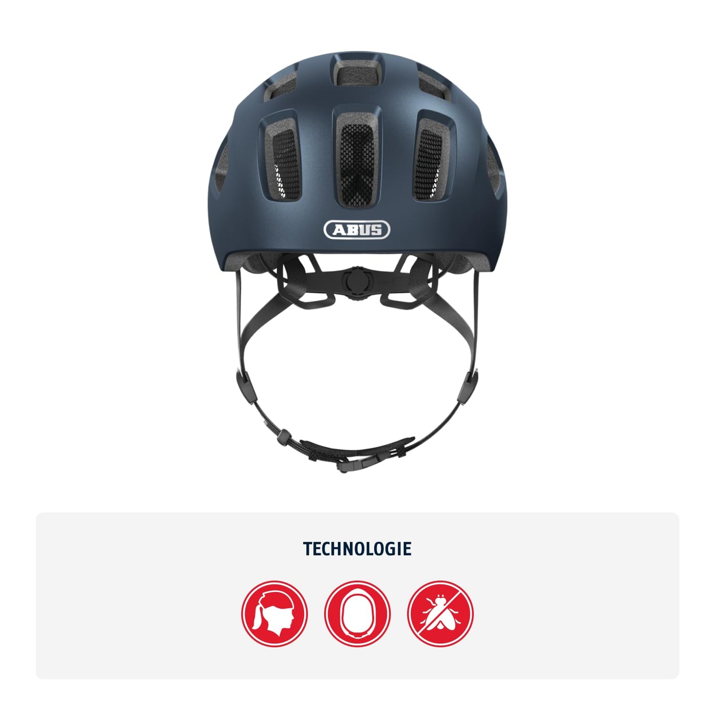 ABUS Youn-I 2.0 bicycle helmet - with light for children, teenagers and young adults - for girls and boys - blue, size M (52-57 cm) - BA-A-865