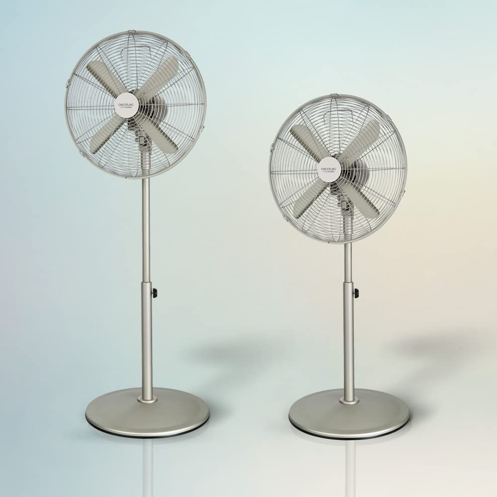 Cecotec pedestal fan EnergySilence 610 Steelstyle. 50W, steel finish, 16" diameter with 4 blades, 3 speeds, oscillation, height adjustable, maximum safety - 08234