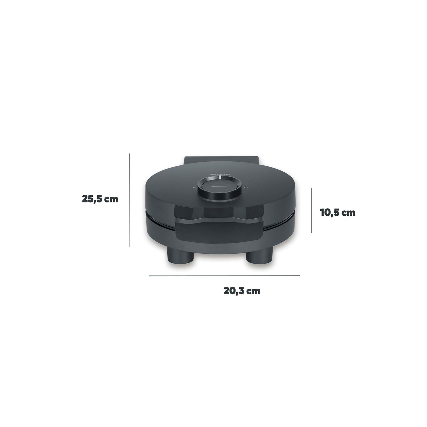 SEVERIN waffle iron Black Line, heart waffles, PFAS-free coating, with indicator light, practical cable winder, 1,000 watts, black/stainless steel, WA 2117
