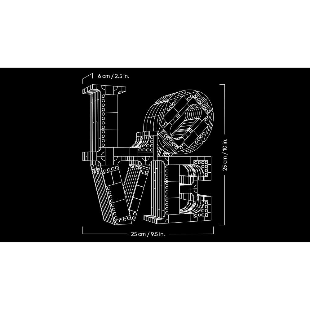 LEGO Art Love - model building for adults - decorative art object for building - creative activity for women and men - gift idea for couples - 31214