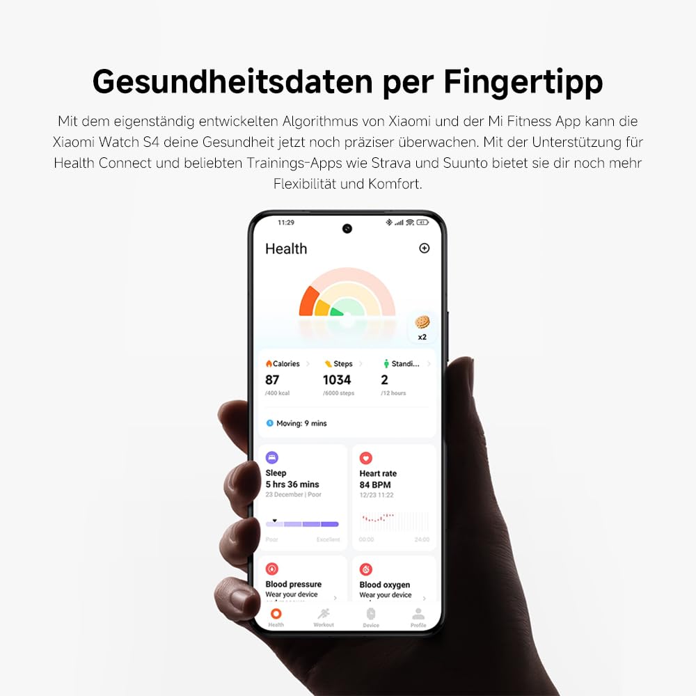 Xiaomi Watch S4 Silver – 1.43" AMOLED, 2200 Nits, 15 day battery, 5ATM waterproof, heart rate & SPO₂ sensor, Bluetooth 5.3, aluminum housing - BHR9197GL
