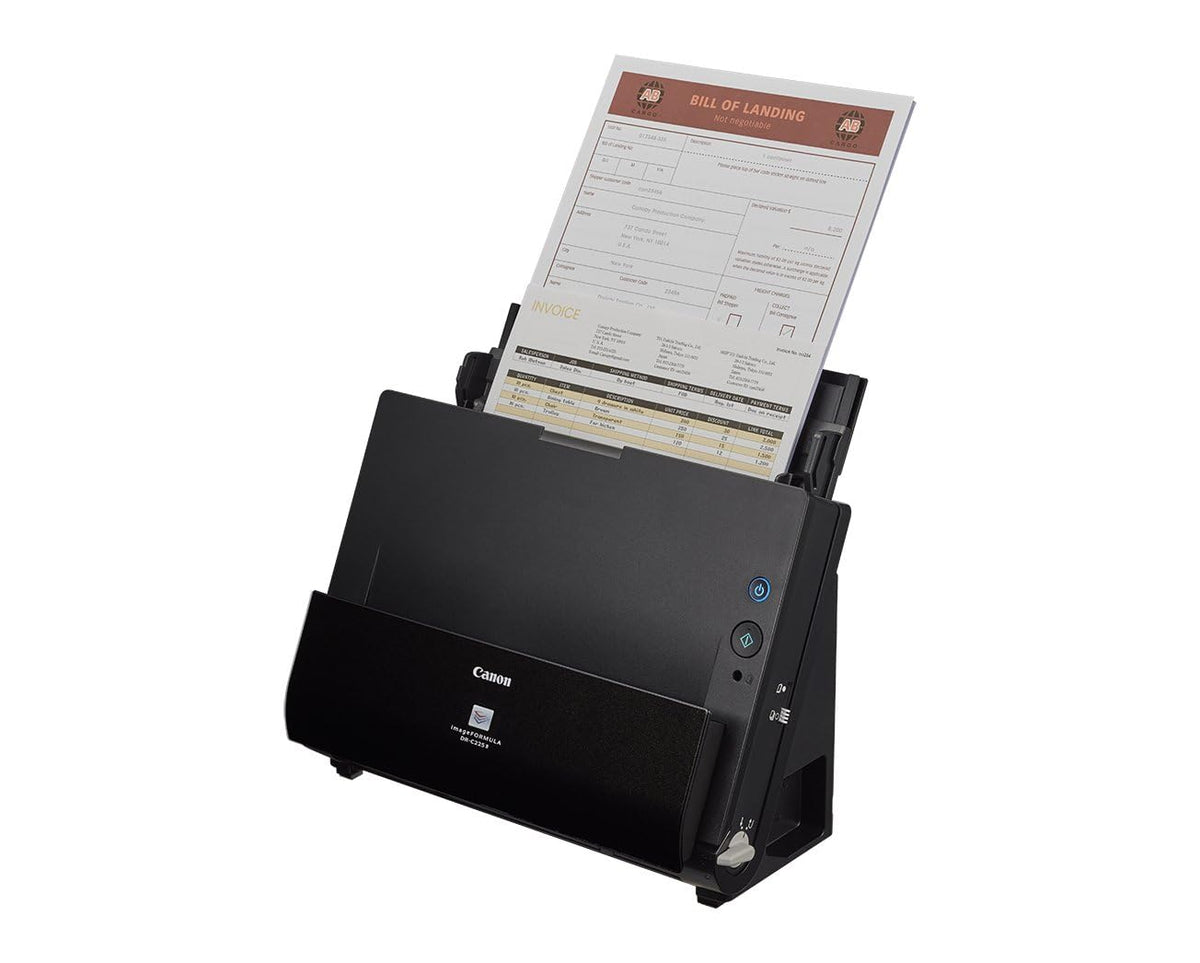 Canon DR-C225 II - imageFORMULA Document Scanner (Duplex, Feed, Color, 600dpi, 25 Pages/Min, PDF OCR, Compact, Black) - 3258C003