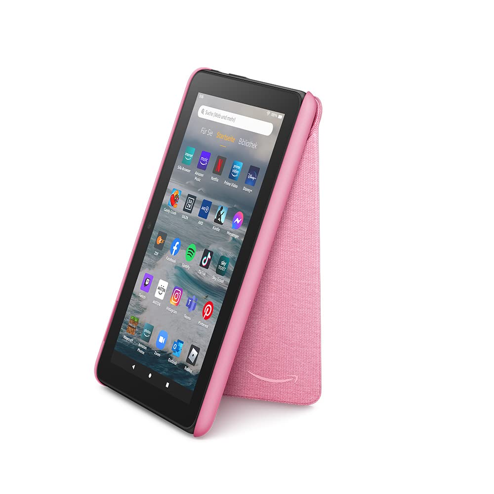 Amazon Fabric Case for Fire 7 Tablet (Compatible with 12th Generation Tablets Only, 2022), Pale Pink - 53-028306