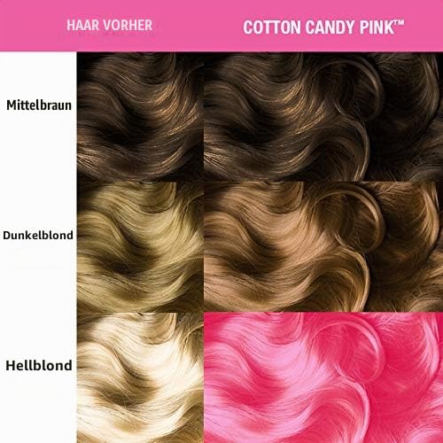 Manic Panic Cotton Candy Classic Creme, pink semi-permanent hair color, 3 x 118 ml - MPNYC