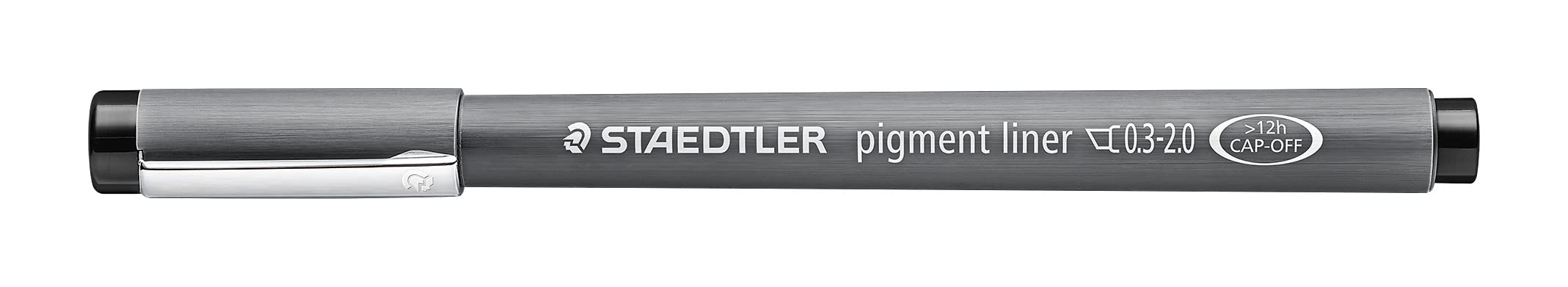 STAEDTLER liner negru cu pigment, vârf de dală cu lățime de linie 0,3 - 2,0 mm, cerneală pigmentată indelebilă, vârf lung din metal, durată lungă de viață, 10 fineliner-e într-o cutie de carton, 308 C2-9