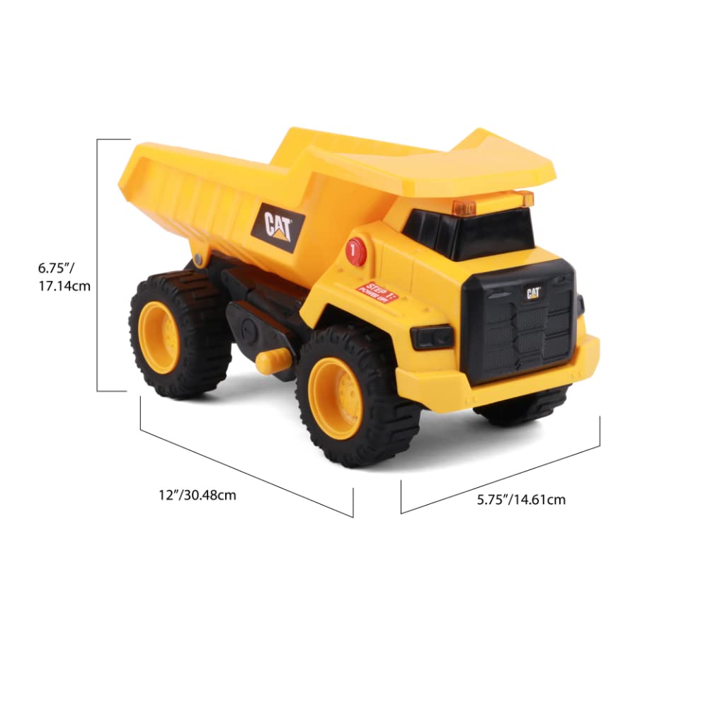 Caterpillar by Funrise 82266 Caterpillar Dump Truck, CAT Power Haulers Dump Truck Construction Vehicle, Yellow, Black