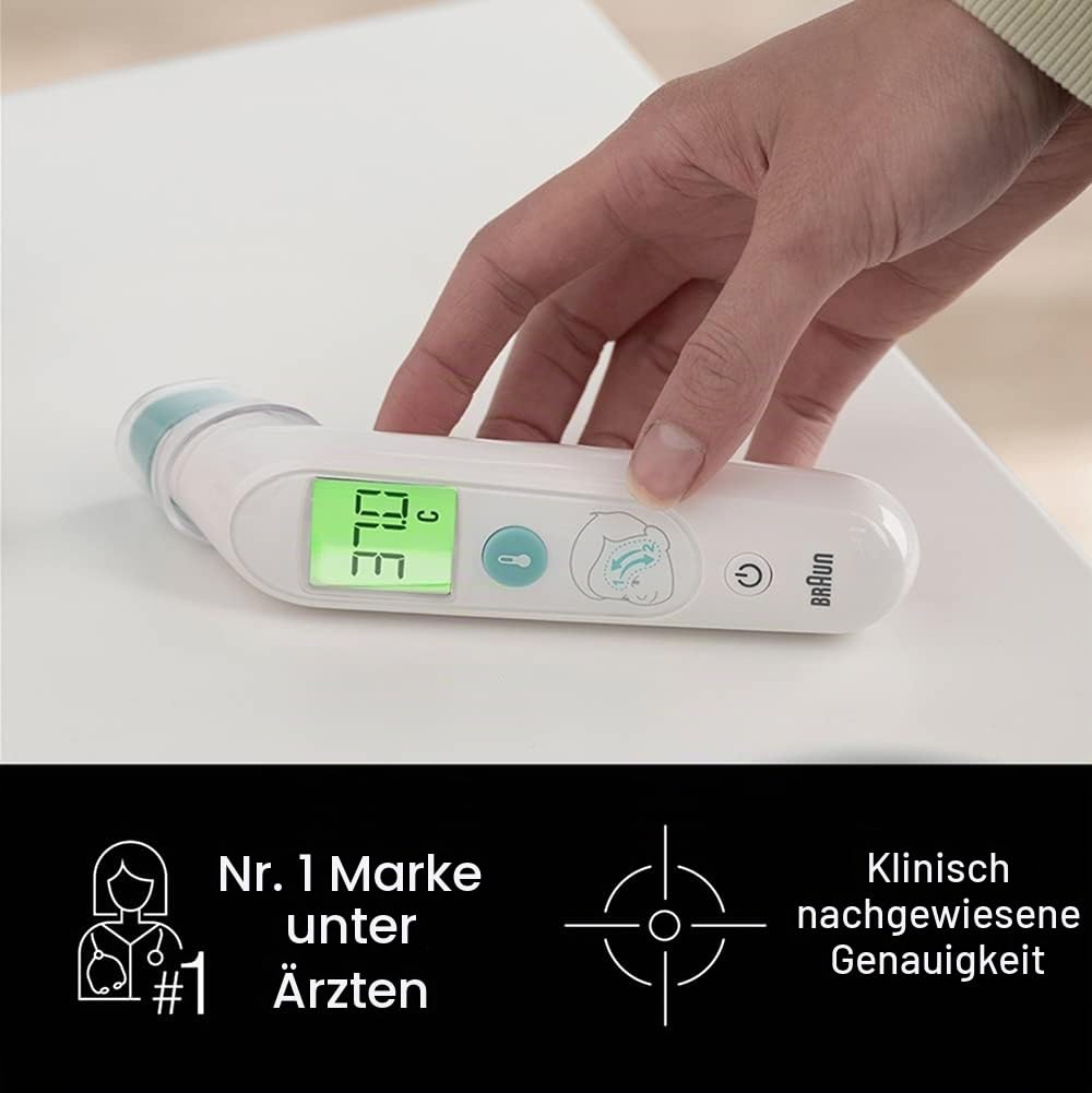 Braun TempleSwipe Forehead Thermometer (color-coded temperature display, safe, hygienic, fast, clinically accurate, gentle, easy to use, suitable for all age groups) BST200 - BST200EE