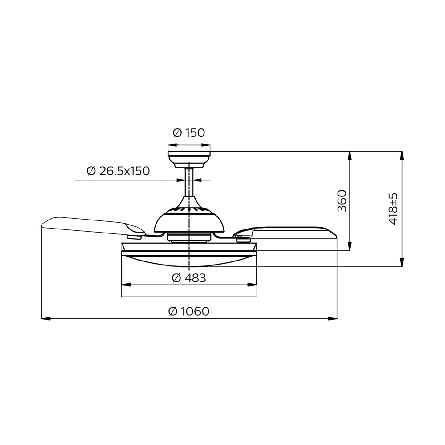 Philips Bliss LED DC ceiling light fan 28W+35W, 2700-5500K, white, white - 929004081601