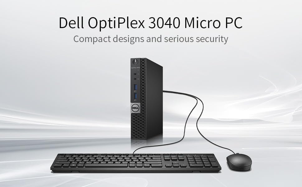 Dell Optiplex 3040 Mini Computer PC with 24 inch monitor, Intel Core i5-6500, 8GB RAM, 256GB SSD, US Keyboard QWERTY, WiFi, Bluetooth, Windows 11 Pro (Renewed)
