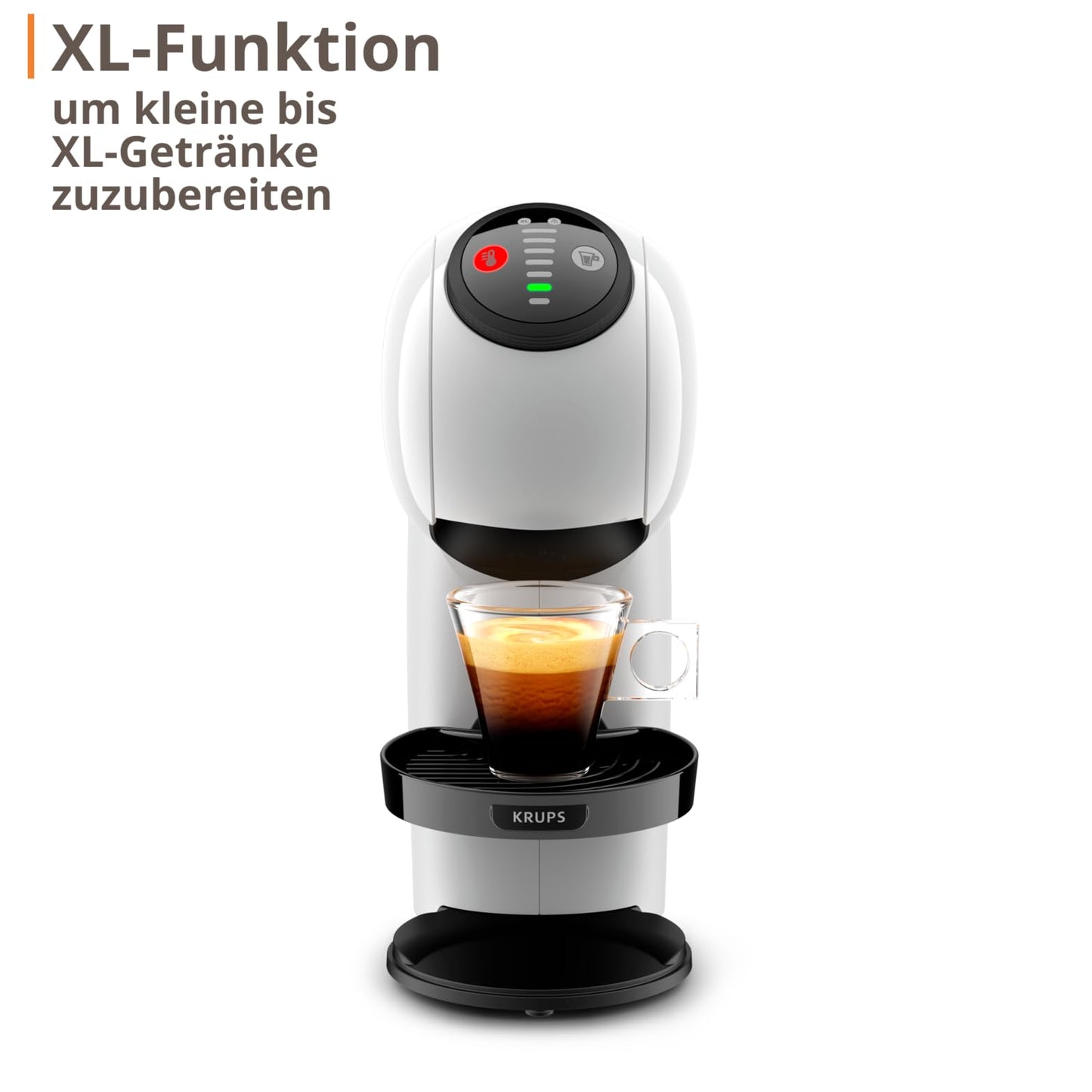 NESCAFÉ Dolce Gusto Genio S Basic from Krups, compact capsule coffee machine, 15 bar pressure, 0.8 liter capacity, eco mode, automatic descaling warning, white, ‎KP2431