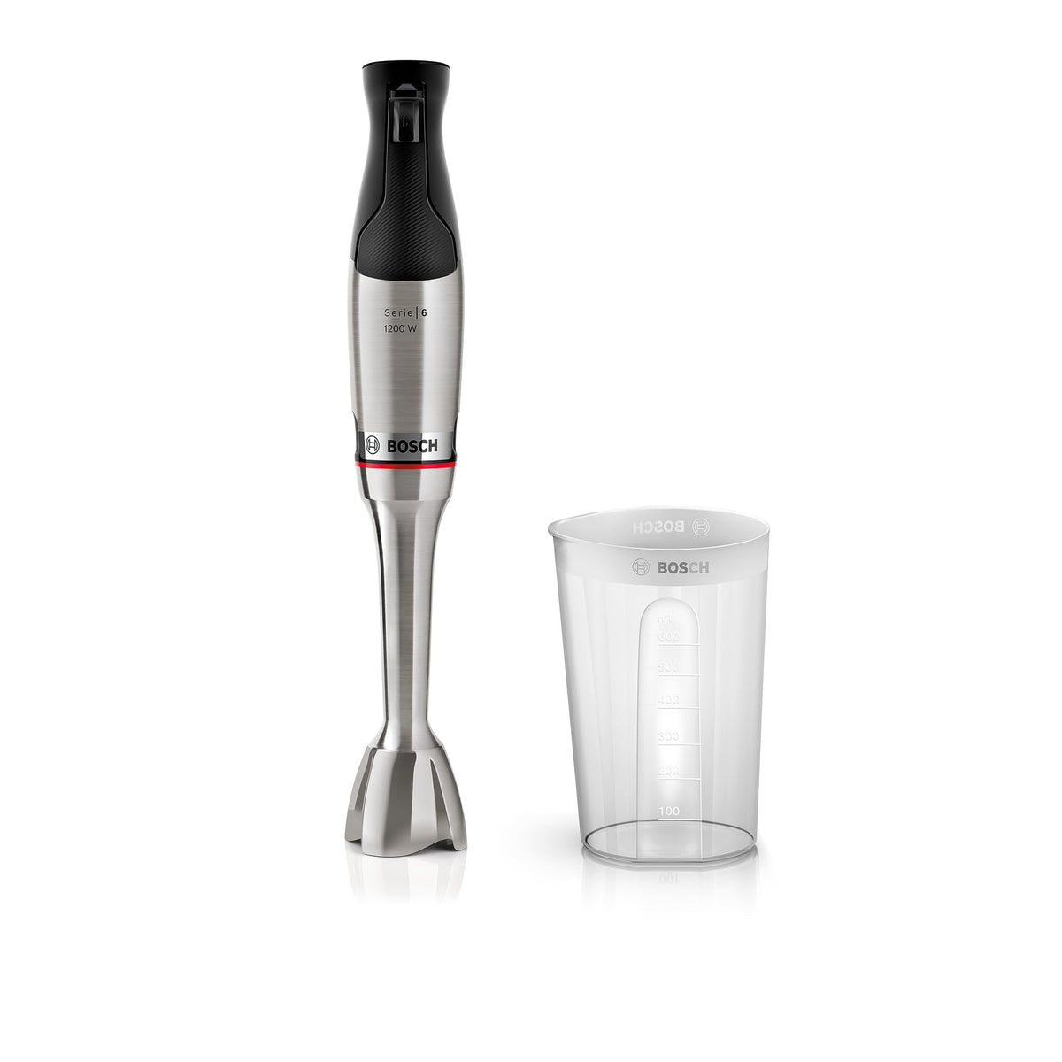 Bosch ErgoMaster Series 6 Hand Blender, with mixing cup, 4 stainless steel blades, wear-free ceramic coupling, durable, air cooling, powerful, 1200W, MSM6M810