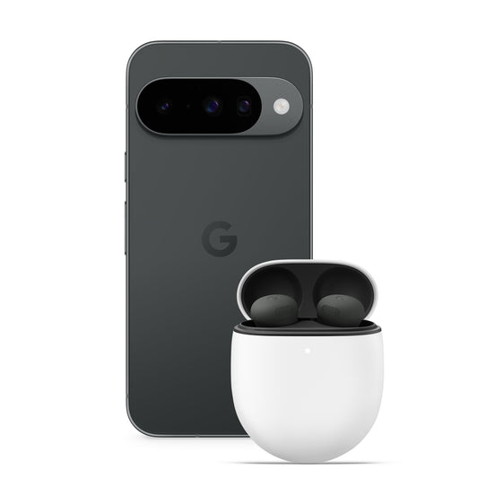 Google Pixel 10 - Android smartphone without SIM lock, with Gemini, innovative triple rear camera, more than 24 hours of battery life and 6.3 inch Actua display - Obsidian, 256GB + Buds Pro 2 - GA09744-AN