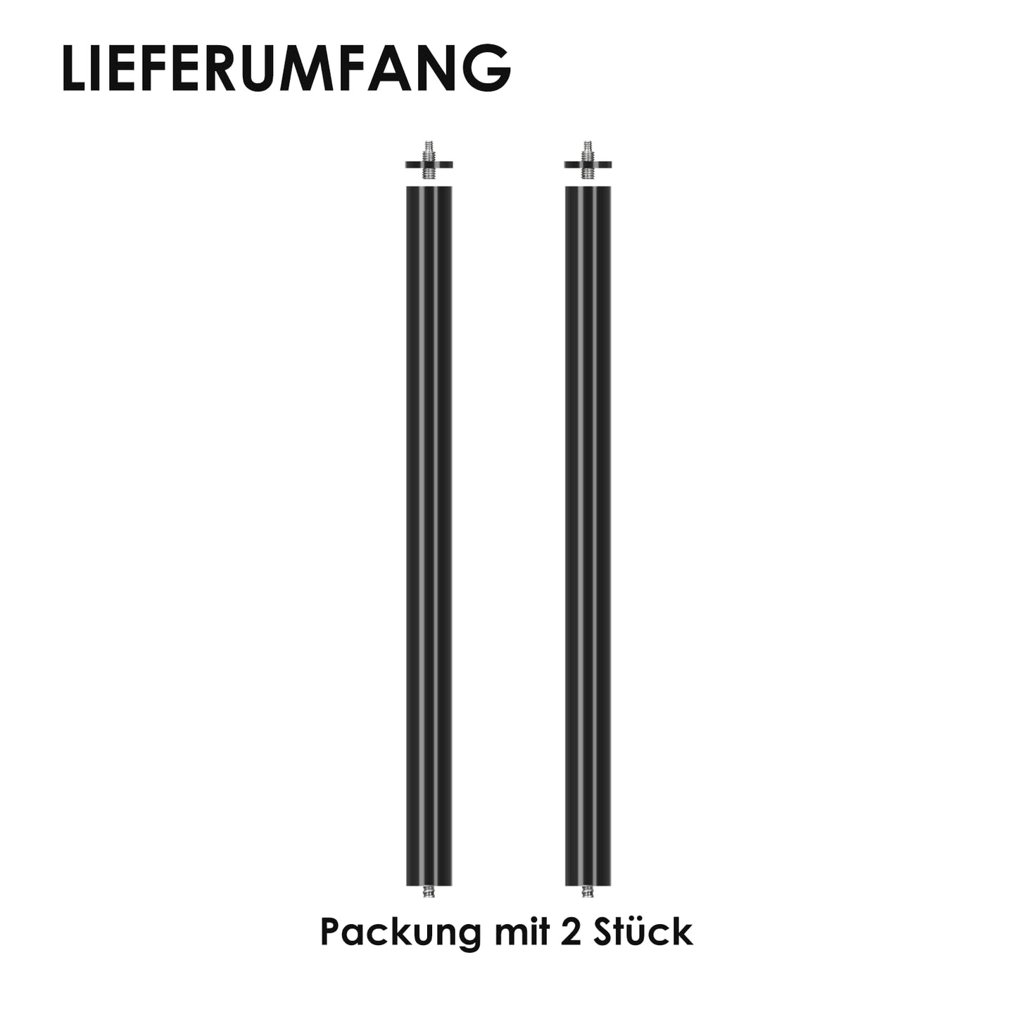 TARION Camera Table Tripod Main Rod Set: Camera Overhead Tripod Table Mount Accessories for Titanrig Cart Lite Z Table Tripod Set (2 x 550 mm) - TitanRig-Rod-550x2