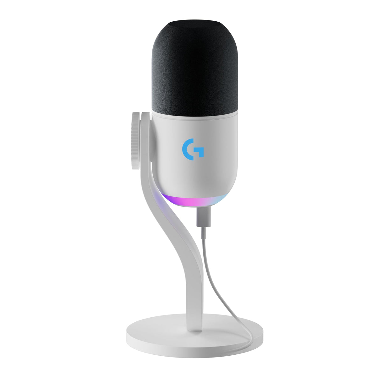 Logitech G Yeti GX dynamic RGB gaming microphone with LIGHTSYNC, USB microphone for streaming, supercardioid, USB plug-and-play for PC/Mac – White - 988-000576