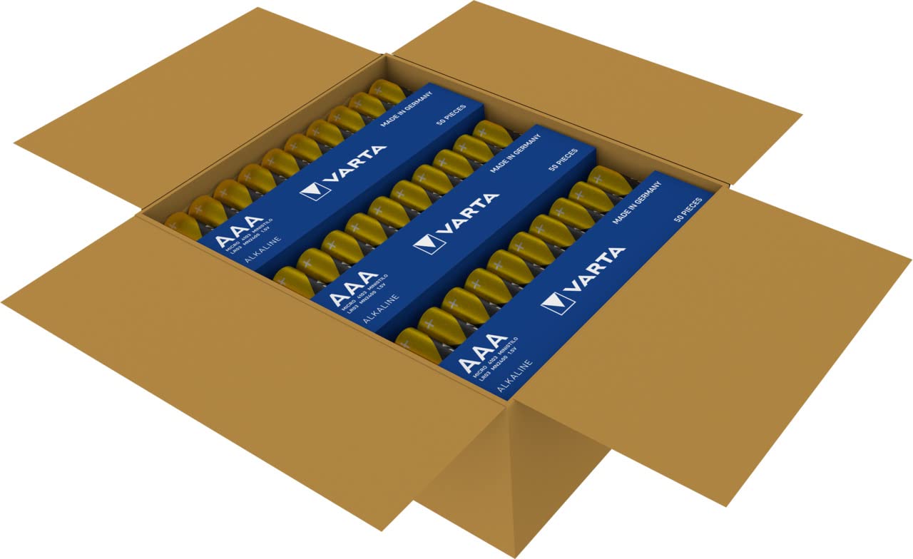 VARTA AAA batteries, 150 pieces, power on demand, alkaline, 1.5V, supply pack, smart, flexible, powerful, ideal for computer accessories, smart home devices, Made in Germany - Power