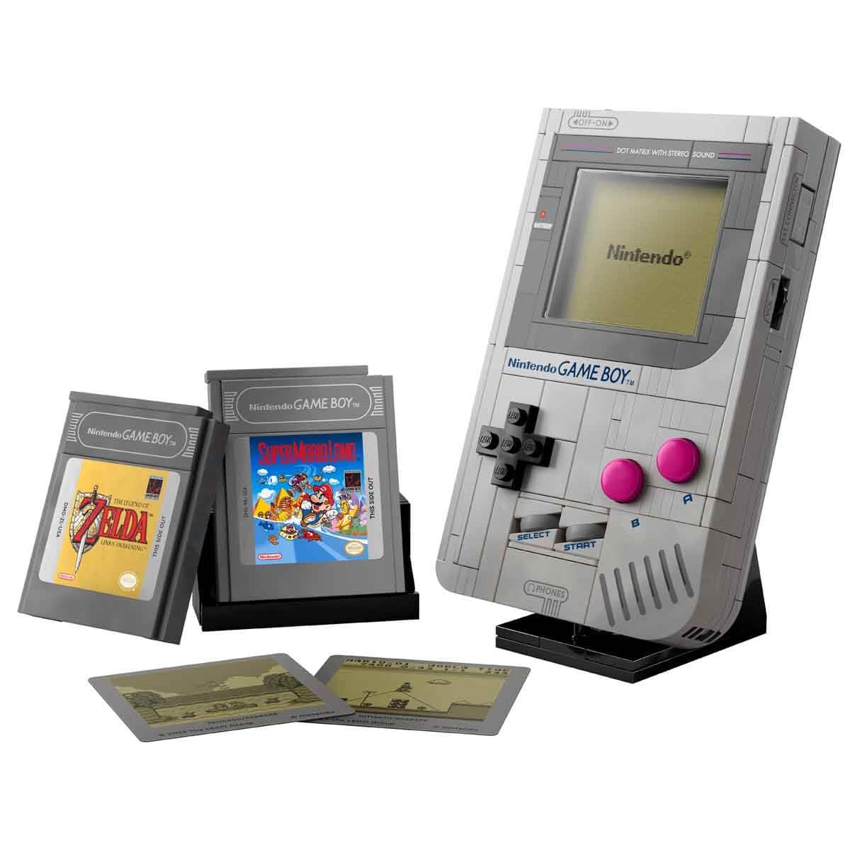 LEGO Super Mario Game Boy - model building for adults - Nintendo model with 2 game modules including Zelda and stand - retro gift for gaming fans - 72046