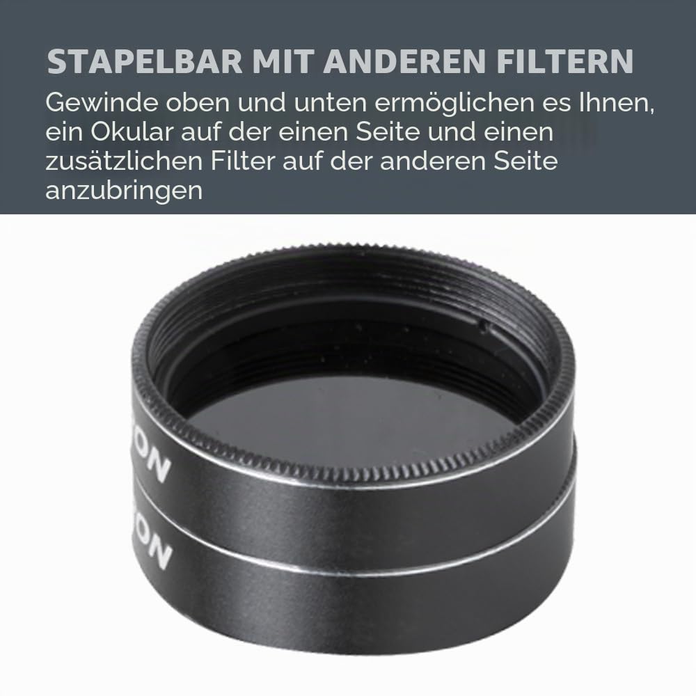 Celestron 94105 Neutral Density Moon Filter - Compatible with 1.25" Eyepieces and Suitable for Lunar, Venus & Double Star Observation, Black