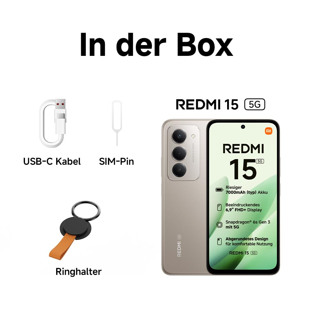 XIAOMI REDMI 15 5G smartphone, 8+256GB, 50MP camera, 7000mAh battery, green - MZB0M8KEU