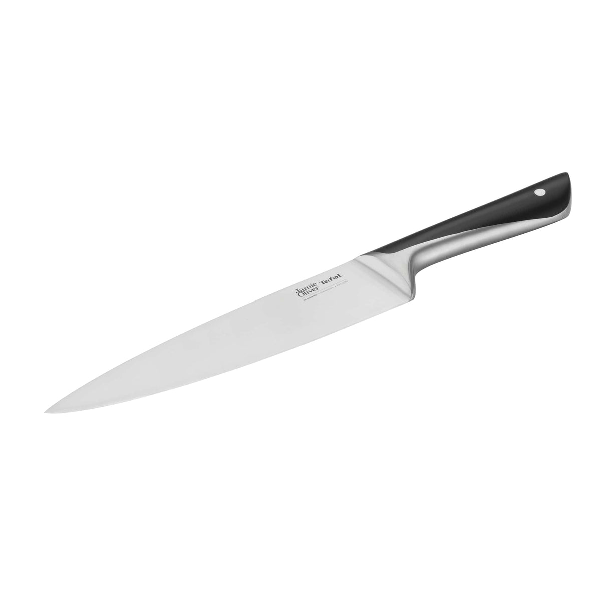 Tefal Jamie Oliver Chef Knife 20 cm, high cutting performance, distinctive design, durable and long-lasting blades, stainless steel, black, K2670155
