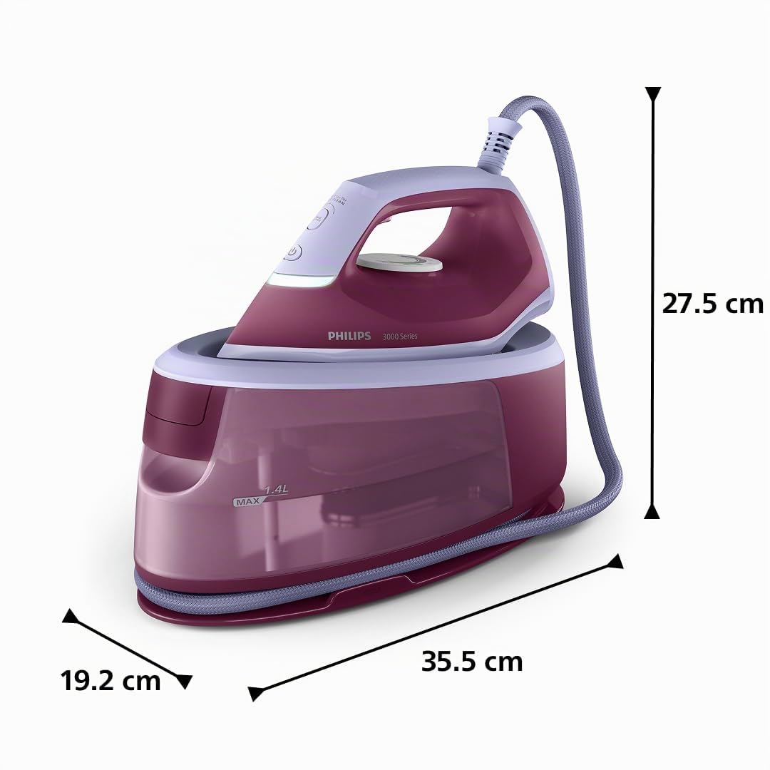 Philips Steam Iron Station Series 3000, Red, 2400W - PSG3001/30