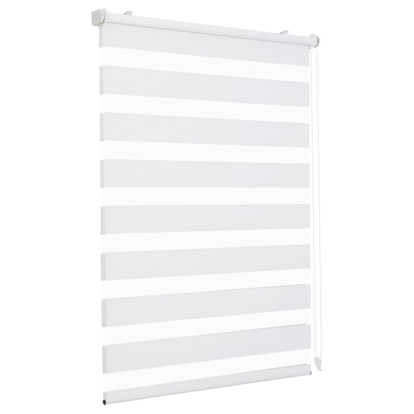 Sekey double roller blind Klemmfix without drilling for windows, double roller blind 115 cm wide, duo roller blind sun protection, 115x210cm, white - 38Z-WE-1151