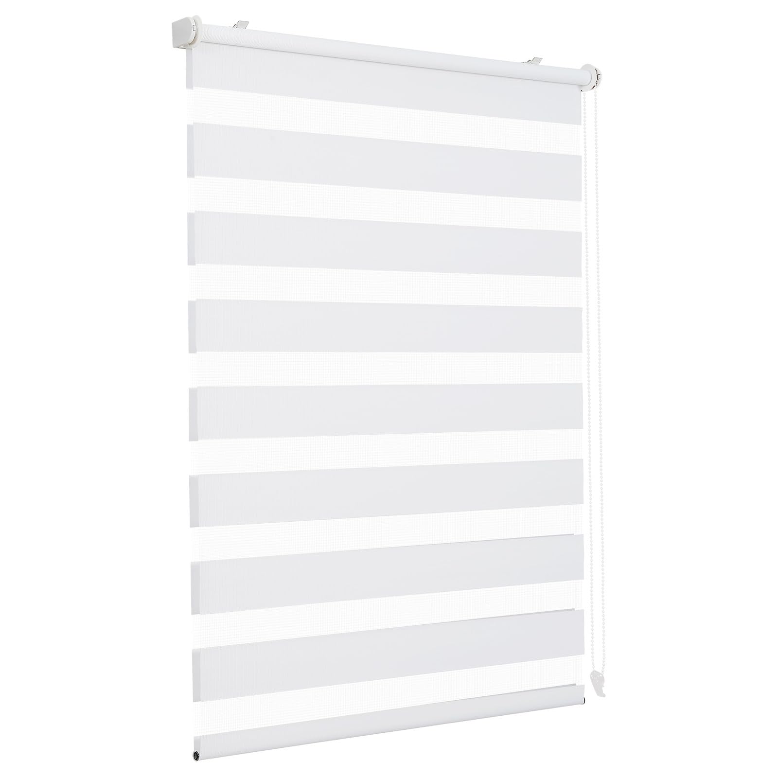 Sekey double roller blind Klemmfix without drilling for windows, double roller blind 115 cm wide, duo roller blind sun protection, 115x210cm, white - 38Z-WE-1151