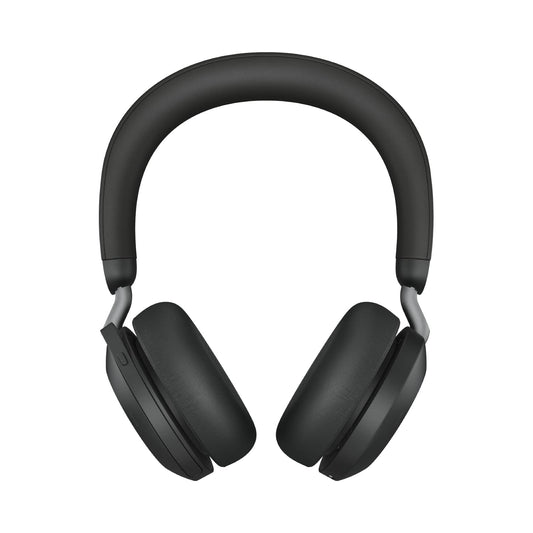 Jabra Evolve2 75 Wireless PC Headset with 8-microphone technology - dual foam stereo headphones with advanced active noise cancellation, USB-C Bluetooth adapter and MS Teams compatibility - Black - 27599-999-899