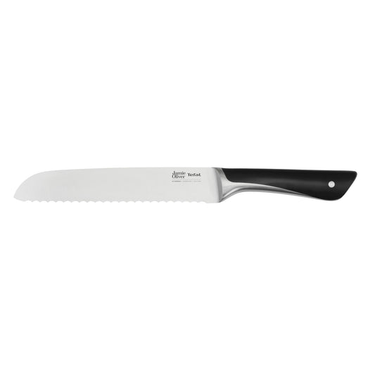 Tefal Jamie Oliver Bread Knife 20 cm, high cutting performance, distinctive design, durable and long-lasting blades, kitchen knife stainless steel, black, K26703 - K2670355