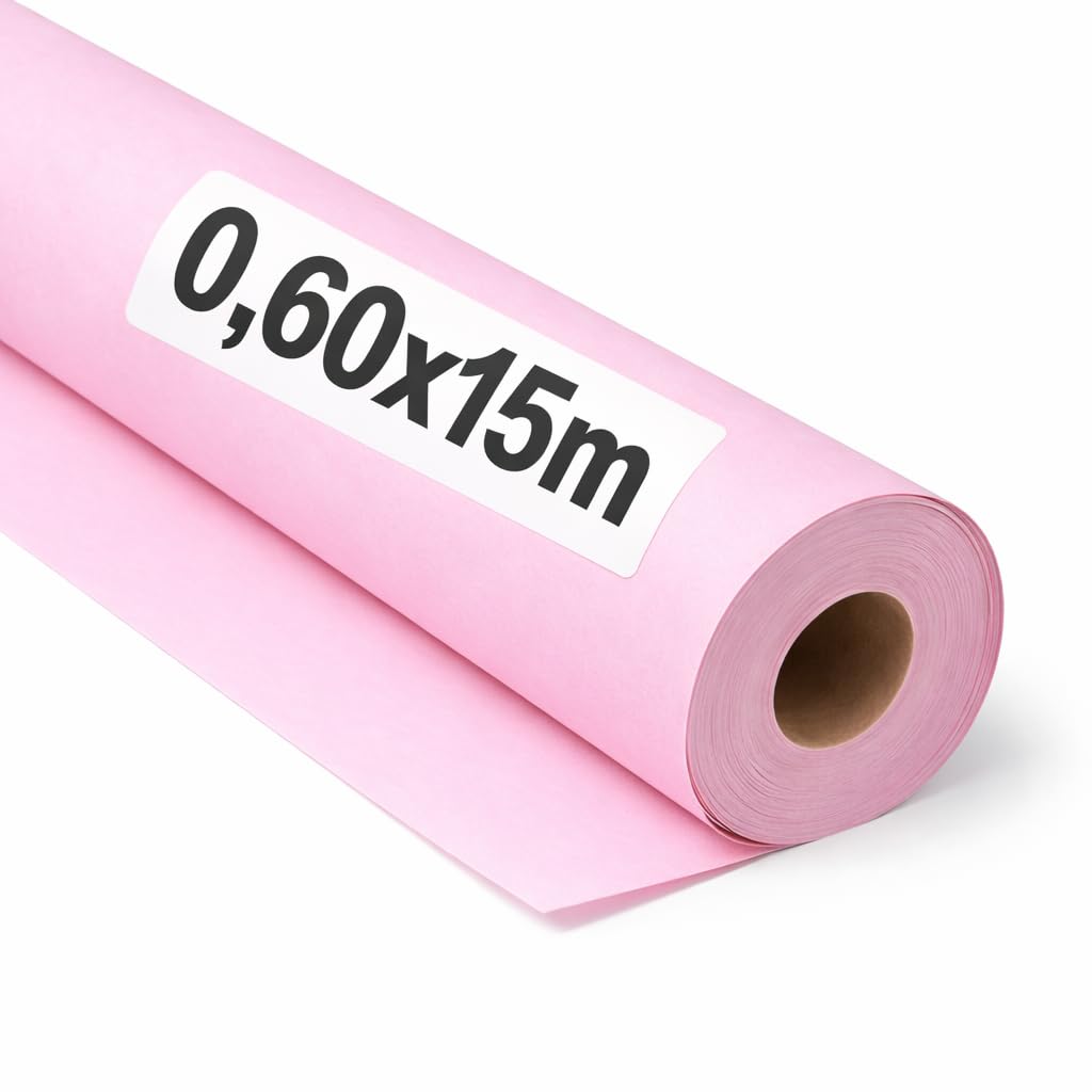 OFITURIA Kraft Paper Pink Pastel - Roll 0.60 × 15 m - 6 Rolls - Wrapping Paper and Packaging Paper - Craft Paper for DIY, Decoration and Sewing Patterns - Tear-Resistant and Easy to Cut - COM620-parent2