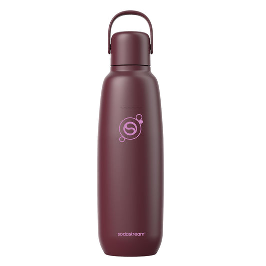 Sodastream fizz & go stainless steel bottle 0.9L, thermos bottle, Pomegranate Red - 7290119793587
