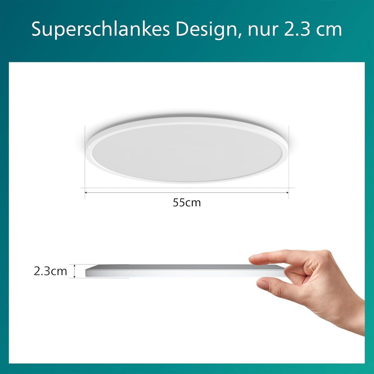 PHILIPS LED SceneSwitch Ceiling Light (36 W), LED ceiling light with 3 brightness levels and warm white light, energy-saving room lighting with EyeComfort, white - 929002667201