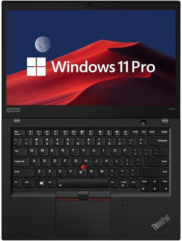 Laptop de afaceri Lenovo Thinkpad T490s, HD de 14 inchi (1366x768), Intel Core i5-8365U, 16 GB RAM, 256 GB SSD, tastatură QWERTY SUA, Windows 11 Pro (renovat)