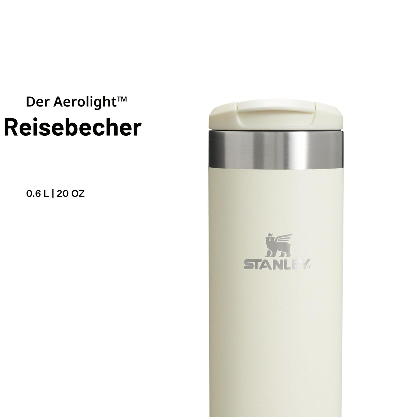 Stanley 1913 Aerolight Transit Thermo Mug 0.6L - Keeps Hot for 6 Hours - Dishwasher Safe - Coffee Mug To Go Leak-Proof - Compatible with Common Car Drink Holders - Thermos Flask - Gloss - 100000107869