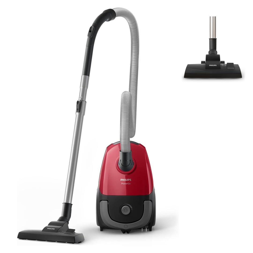 PHILIPS Series 2000 Bagged Vacuum Cleaner - 900W Vacuum Cleaner with Allergy Filter, 9m Operating Radius (FC8243/09)