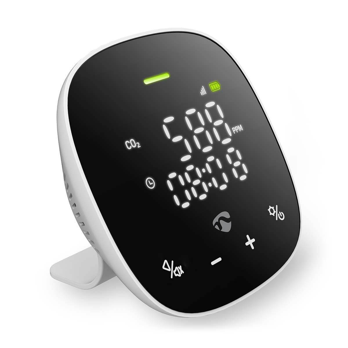 SmartLife Monitor de calitate a aerului - Wi-Fi - inclusiv display - Dioxid de carbon (CO2) / Umiditate / Temperatură - Android/iOS - Negru/Alb - WIFISA20CBK