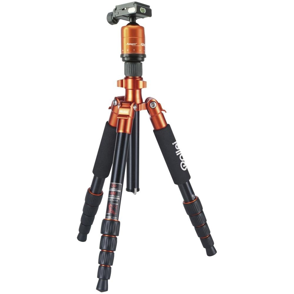Rollei Compact Traveler No.1 Orange, 145cm Tripod Camera with Ball Head Lightweight Travel Tripod Made of Aluminum Photo Tripod Compact Arca Swiss Compatible Camera Tripod & Monopod for DSLR and Smartphone - 20934
