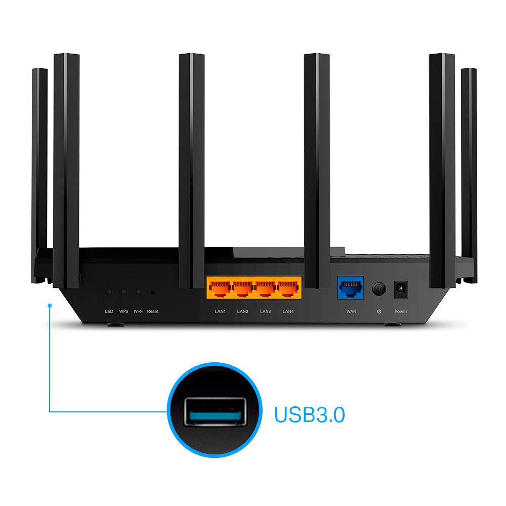 TP-Link Archer AX73 Wi-Fi 6 Gigabit WLAN router (4804 Mbit/s 5 GHz, 574 Mbit/s 2.4 GHz, 4 × Gigabit LAN ports, 1 × USB 3.0 port, HomeShield), does not support DSL function