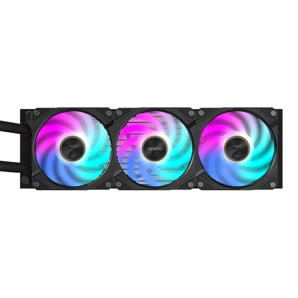 GIGABYTE AORUS WATERFORCE X II 360 AIO Liquid CPU Cooler - 3x120mm ARGB Fans, Full-Color LCD, Daisy-Chain, compatible with Intel LGA 1851 and AMD AM5 - GP-AORUS