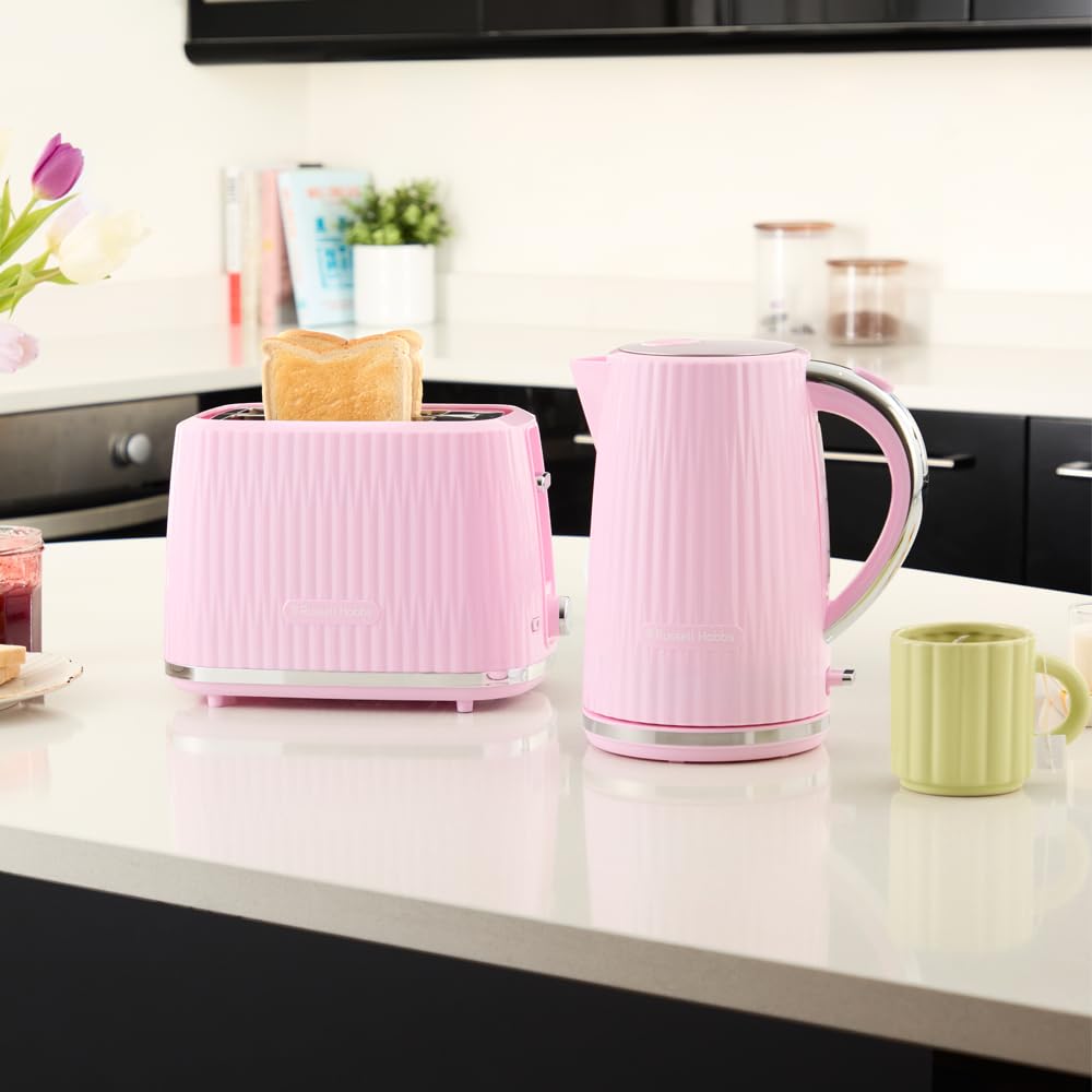 Russell Hobbs Toaster Eden Raspberry, 2-Slice, with Bun Warmer - 27372-56
