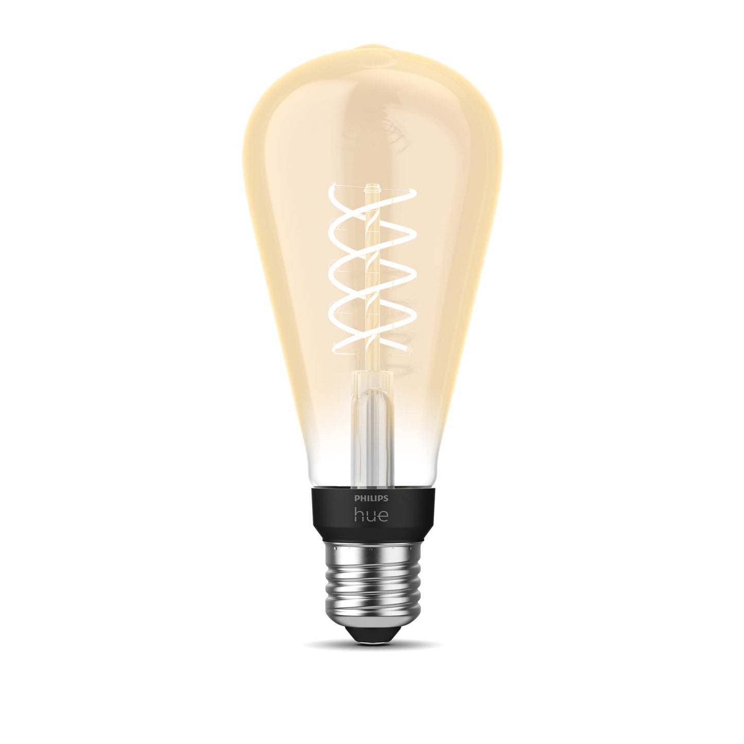 Philips Hue White E27 Large Edison Filament ST72 550lm, warm white light, dimmable, controllable via app, compatible with Amazon Alexa (Echo, Echo Dot), pack of 1 - 929003052301