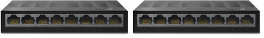 TP-Link LS1008G 8-Port Desktop Switch (8 x Gigabit Auto-Negotiation RJ45 Ports, IEEE 802.3X, Plug and Play, Energy Saving, Plastic Housing for Easy Table or Wall Mounting) Black (Pack of 2)